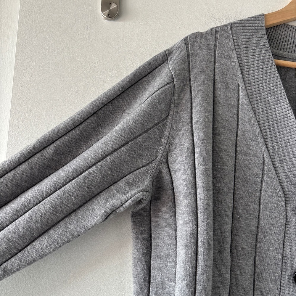 Lake Grey Ribbed Button Up Cardigan Sweater - Picture 7 of 10